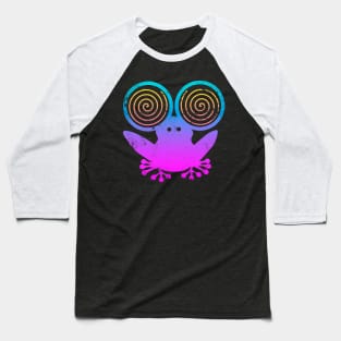 Hypnotic Abstract Frog - Purple Baseball T-Shirt